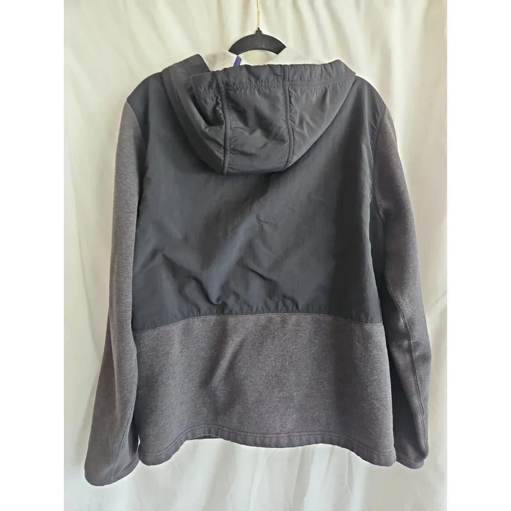 Lucky Brand Grey Label Men's XL Full Zip Hoodie Mixed Media Gray Jacket
